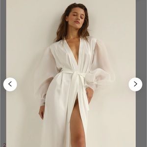 Wide sleeved bridal robe
